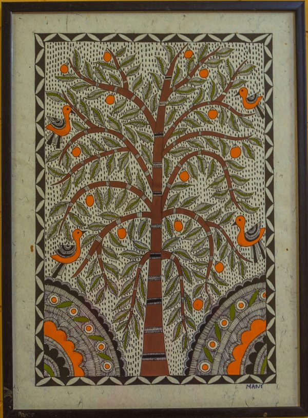 ORANGE BIRDS ON THE ORANGE BERRY TREE 23.75 X 17.25.jpg